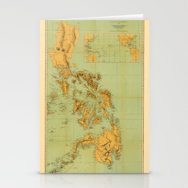 Map Of The Philippines 1898 Stationery Cards