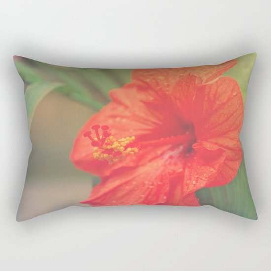 Red hibiscus Rectangular Pillow