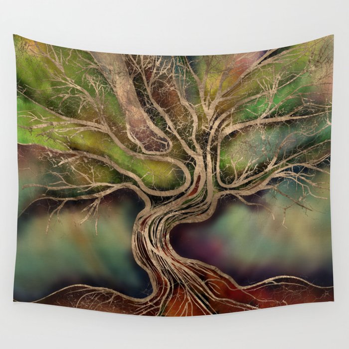 Tree of life - fall shadows Wall Tapestry