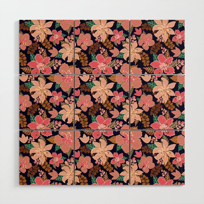 Modern Floral Autumn Wood Wall Art