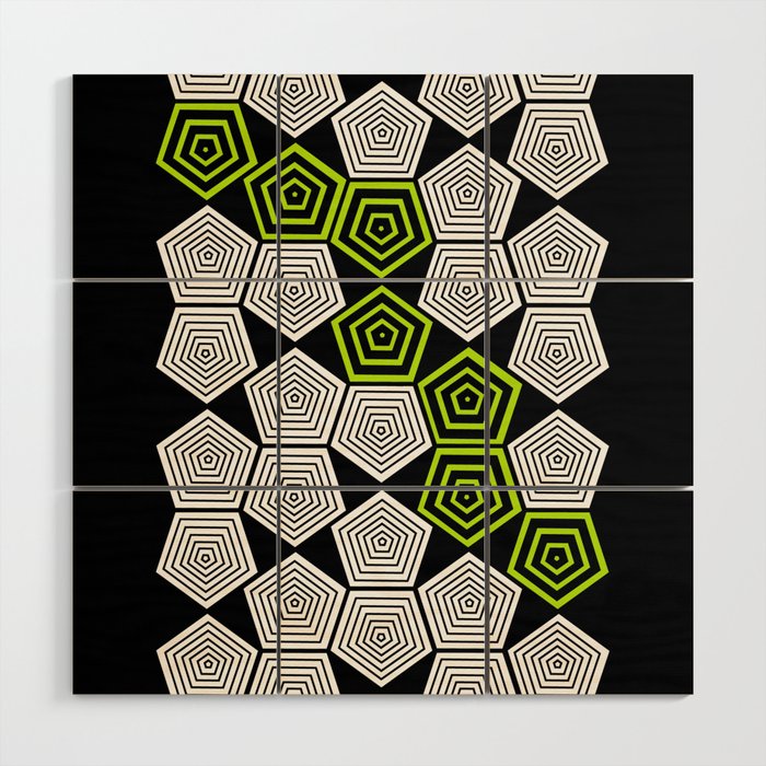Colour Pop Pentagons - Lime Green Wood Wall Art by laec ...