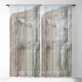Pegasus And Bellerophon Ancient Statue Aphrodisias  Sheer Curtain