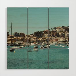Spain Photography - Boats Floating Off The Spanish Shore Wood Wall Art