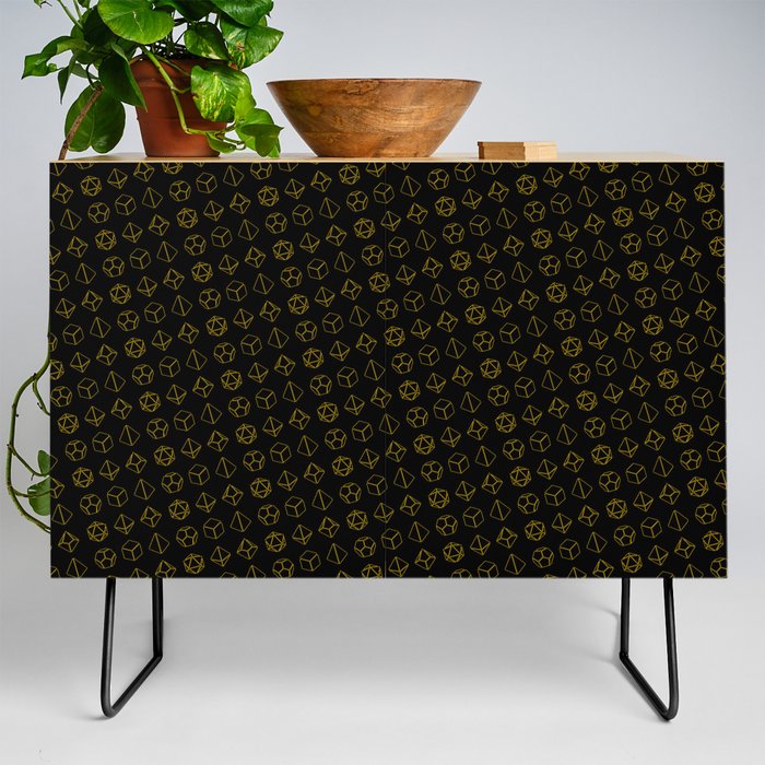 D&D Yellow Dice Pattern Credenza