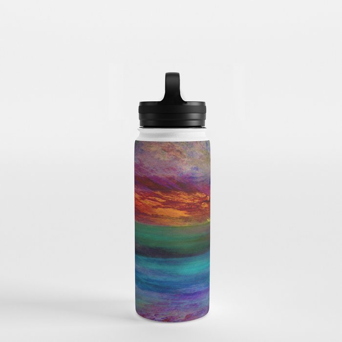 Sunset Waves White Owala 40oz Water Bottle with Handle – Citrus Waves Art