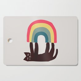 Cat with rainbow Cutting Board