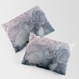 Blush and Paynes Gray Flowing Abstract Reflect Pillow Sham