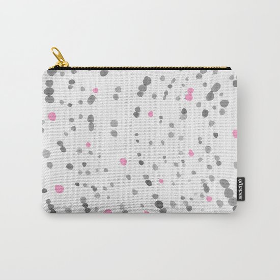 Dot Painting - Pink - Gray Carry-All Pouch