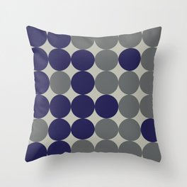 Dots bricks in deep blue and gray Throw Pillow