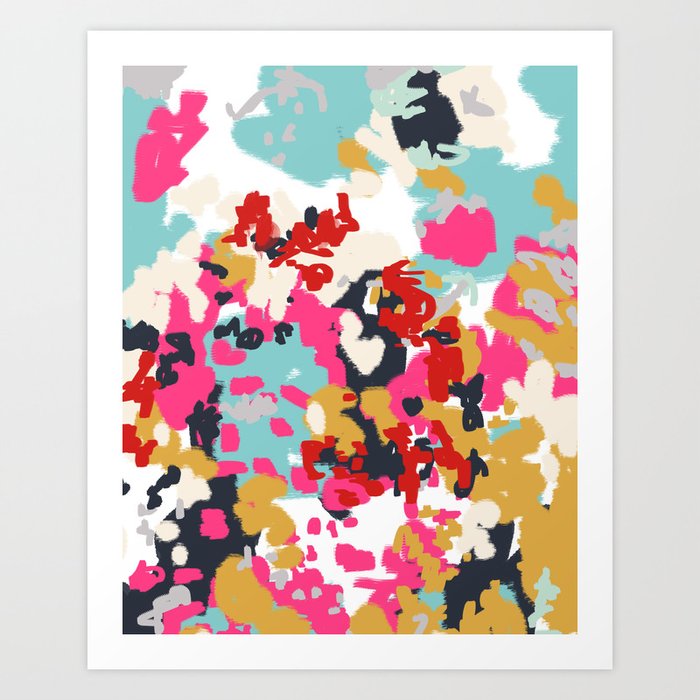 Inez - Modern Abstract painting in bold colors for trendy modern feminine gifts ideas  Art Print