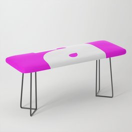 a (White & Magenta Letter) Bench