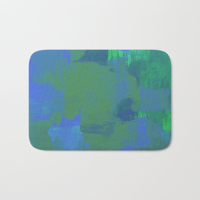 A Different View Of Earth - Abstract, textured, globe painting Bath Mat