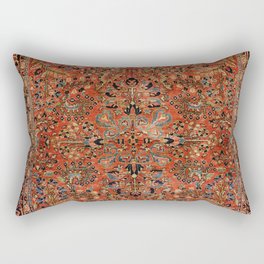 Persia Sarouk 19th Century Authentic Colorful Red Yellow Leaf Vintage Patterns Rectangular Pillow