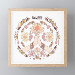 Namaste Hand/ Mandala/ Meditation Art/Illustration Framed Mini Art Print