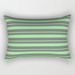 [ Thumbnail: Light Green and Dim Gray Colored Striped/Lined Pattern Rectangular Pillow ]