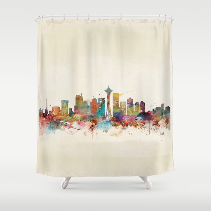 seattle washington  Shower Curtain