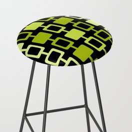 Mid Century Modern Square Columns Black Chartreuse Bar Stool