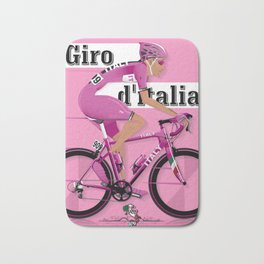 GIRO D'ITALIA Grand Cycling Tour of Italy Bath Mat | Race, Cycling, Italy, Bikes, Graphicdesign, Bicycles, Graphic Design, Pink, Italian, Vector 