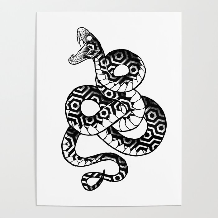 Geometric Snake  Poster