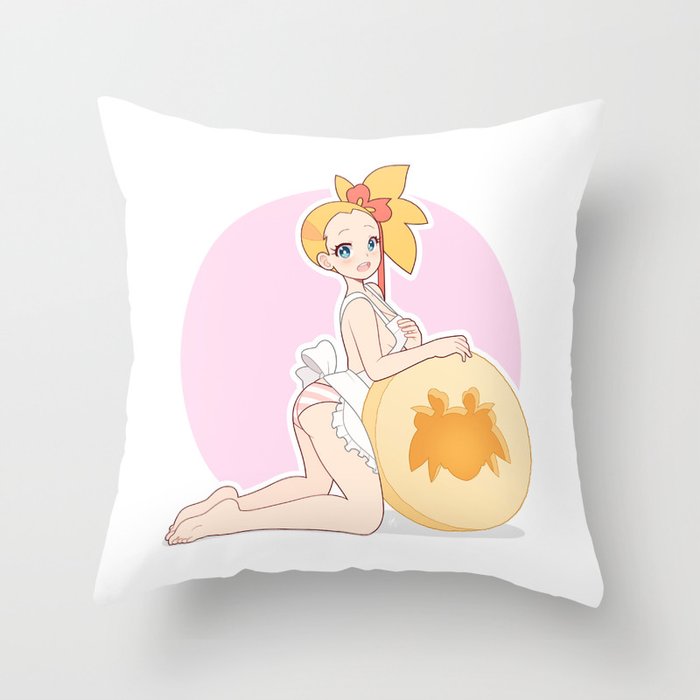 Apricot, apron and cookie Throw Pillow