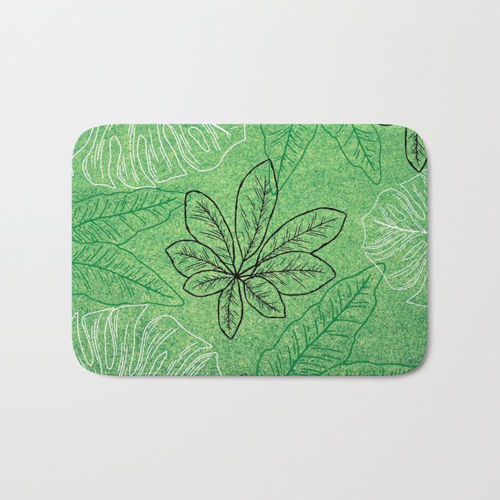 Green leaves for a natural lovers Bath Mat