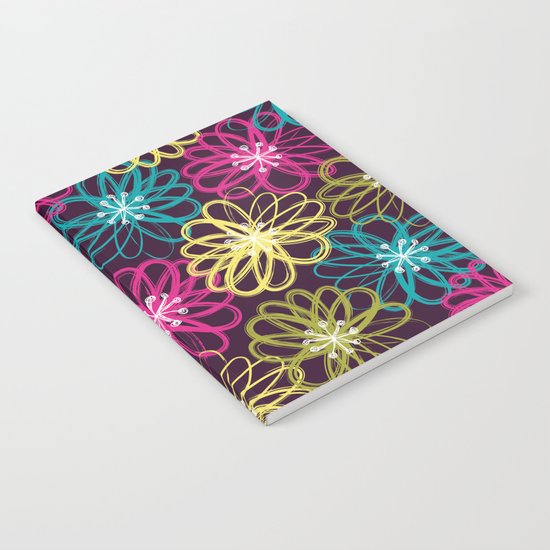 Drybrush Floral Notebook