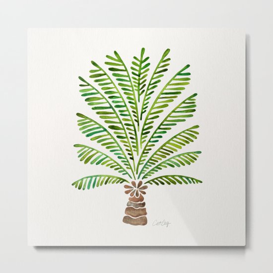 Palm Tree – Green Metal Print