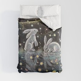 Sweet Rabbits In Moonlight Comforter