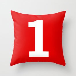 Number 1 (White & Red) Throw Pillow