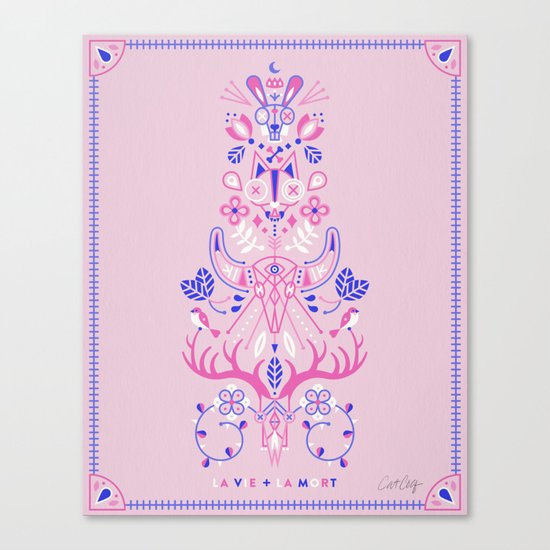 La Vie & La Mort – Pink & Periwinkle Canvas Print