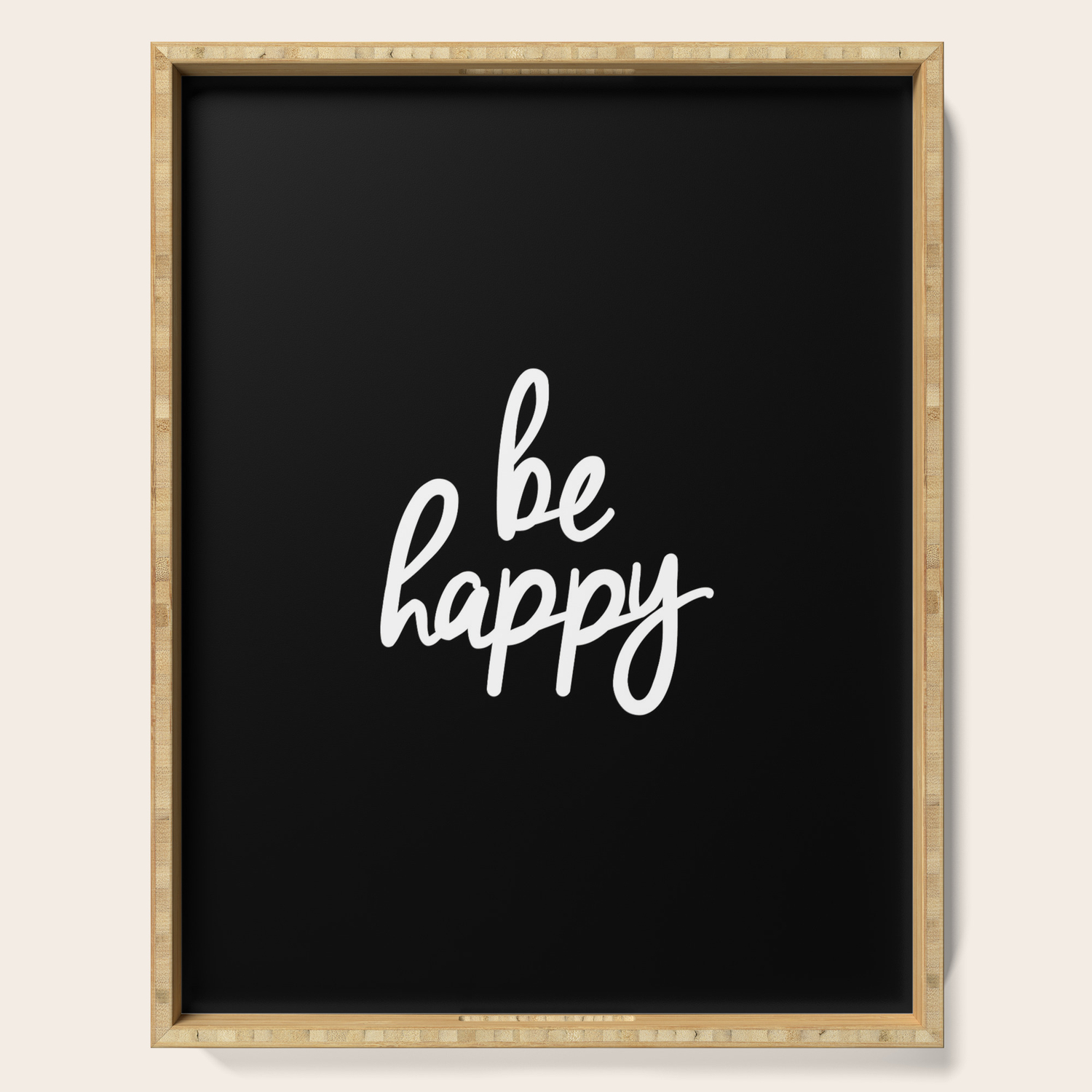 Be Happy Black And White Short Inspirational Quotes Pursuit Of Happiness Quote Daily Inspo Serving Tray By Themotivatedtype Society6