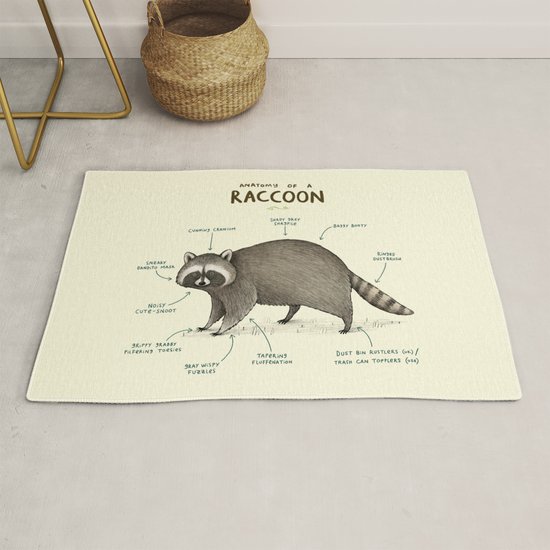 Anatomy of a Raccoon Rug by sophiecorrigan | Society6