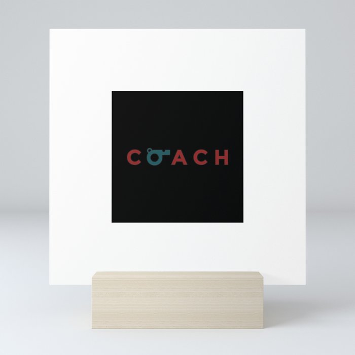 Word Coach Word Art Design Whistle Men Women Design Great Gift Idea Sports Lover Mini Art Print