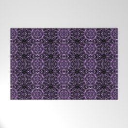 Liquid Light Series 12 ~ Purple Abstract Fractal Pattern Welcome Mat