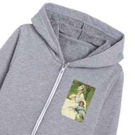 Pierre Auguste Renoir Madame Monet and her son Kids Zip Hoodie