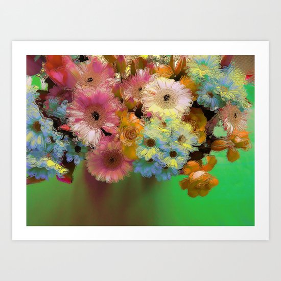 Floral Grunge Art Print