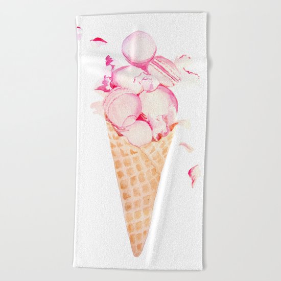 Macaroons Ice Cream Beach Towel