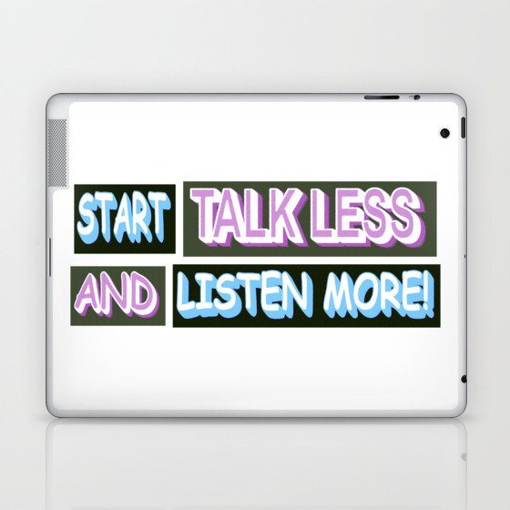 Cute Expression Design "Talk Less". Buy Now Laptop & iPad Skin