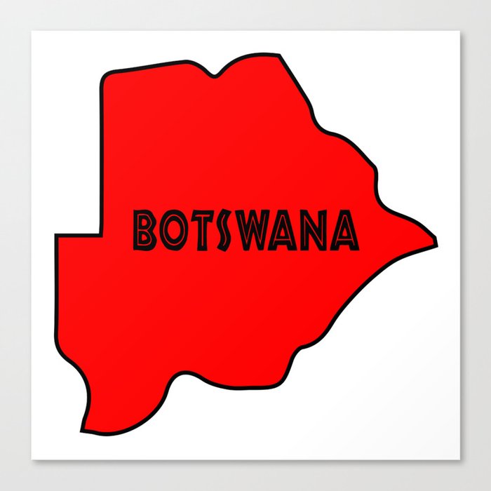 Botswana Silhouette Map Canvas Print