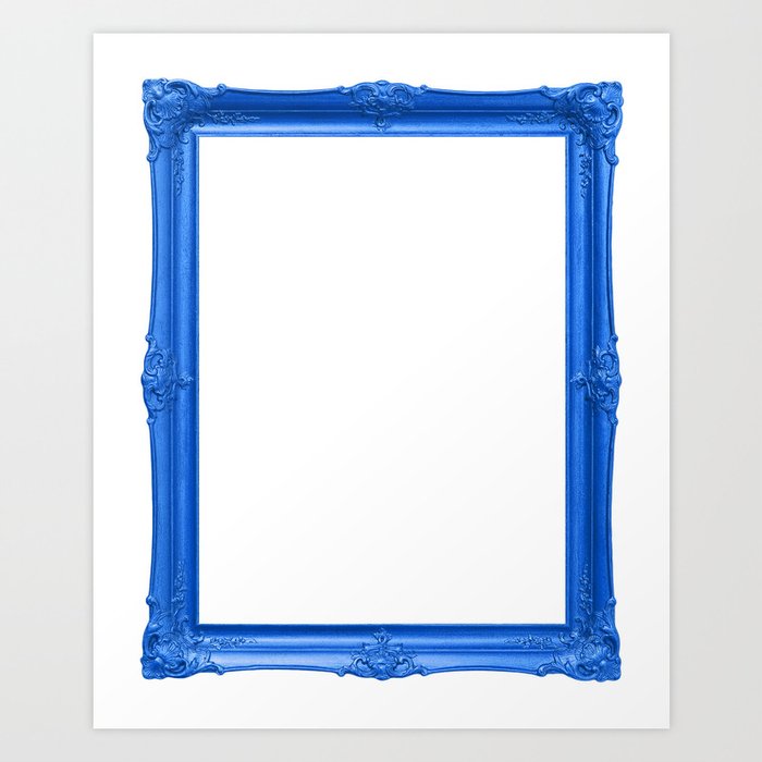Blue Antique Frame Art Print