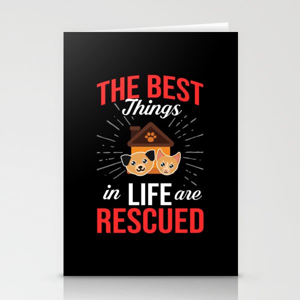 Pet Adoption Animal Rescue Dog Cat Adopt Stationery Cards
