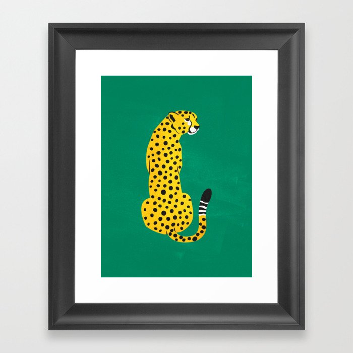 The Stare: Golden Cheetah Edition Framed Art Print