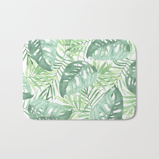 Tropical Branches Pattern 03 Bath Mat