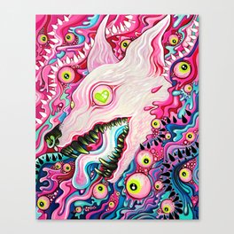 Glitterwolf Acrylic Painting Canvas Print