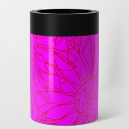 Pink Sunflowers Can Cooler