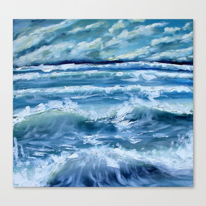 Sea Waves Oil Painting Canvas Print By Larisacarli Society6