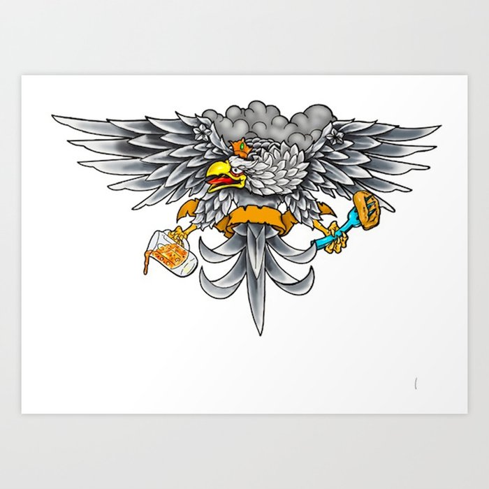 Polished Art Print | Drawing, Digital, Polish, Polish-eagle, Pierogi, Beer, Eagle