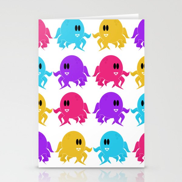 Alien Octopus Pattern Stationery Cards
