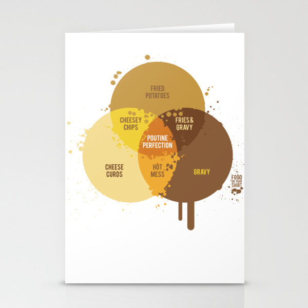 Poutine Venn Diagram Stationery Cards By Food On Your Shirt Society6
