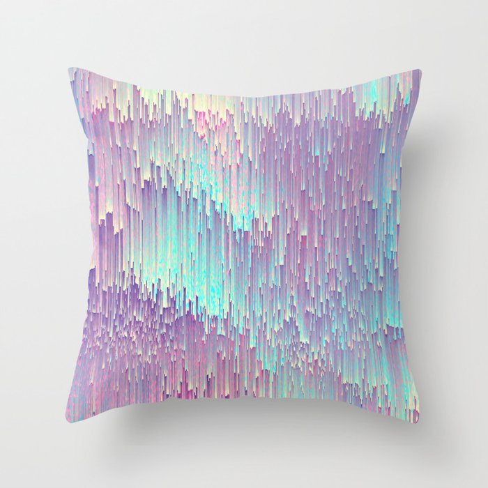 Iridescent Glitches Throw Pillow